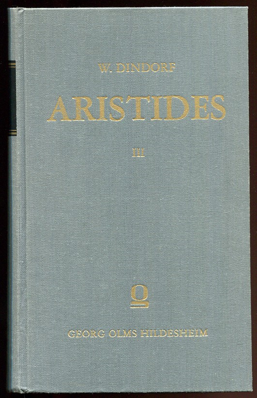 Image for Aristides. Ex Recensione. Vol. III