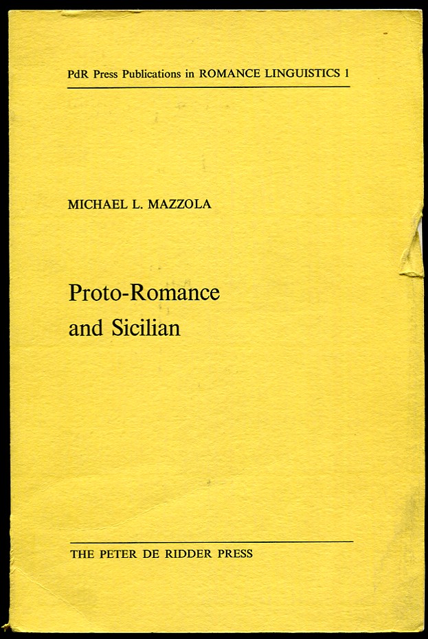 Mazzola Proto-Romance and Sycylian 1976 SC Włoski dialekt Lingwistyka - Zdjęcie 1 z 1