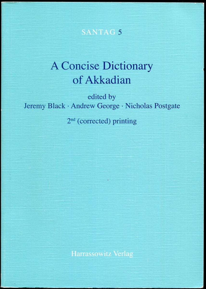 A Concise Dictionary of Akkadian. 2nd (Corrected) Printing