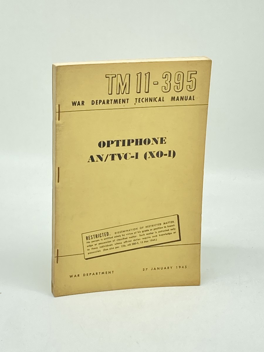 Optiphone AN/TVC-1 (XO-1) ; TM 11-395; War Department Technical Manual