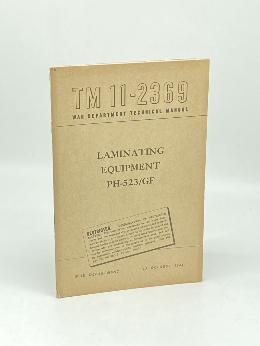 Laminating Equipment PH-523/GF (1944) ; War Department Technical Manual TM 11-2369