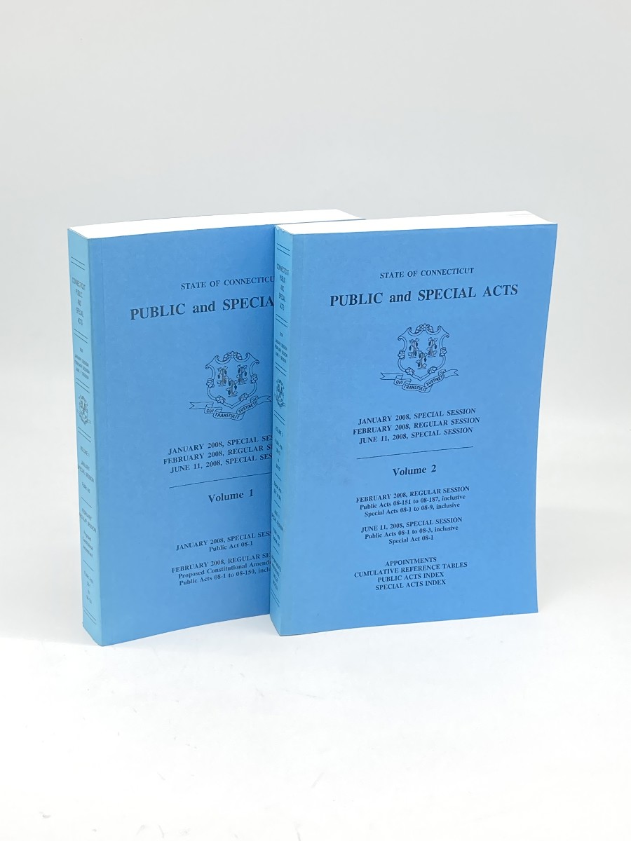 Image for State of Connecticut Public and Special Acts 2008 Sessions, Volumes 1 and 2 State of Connecticut Public and Special Acts 2008 Sessions, Volumes 1 and 2