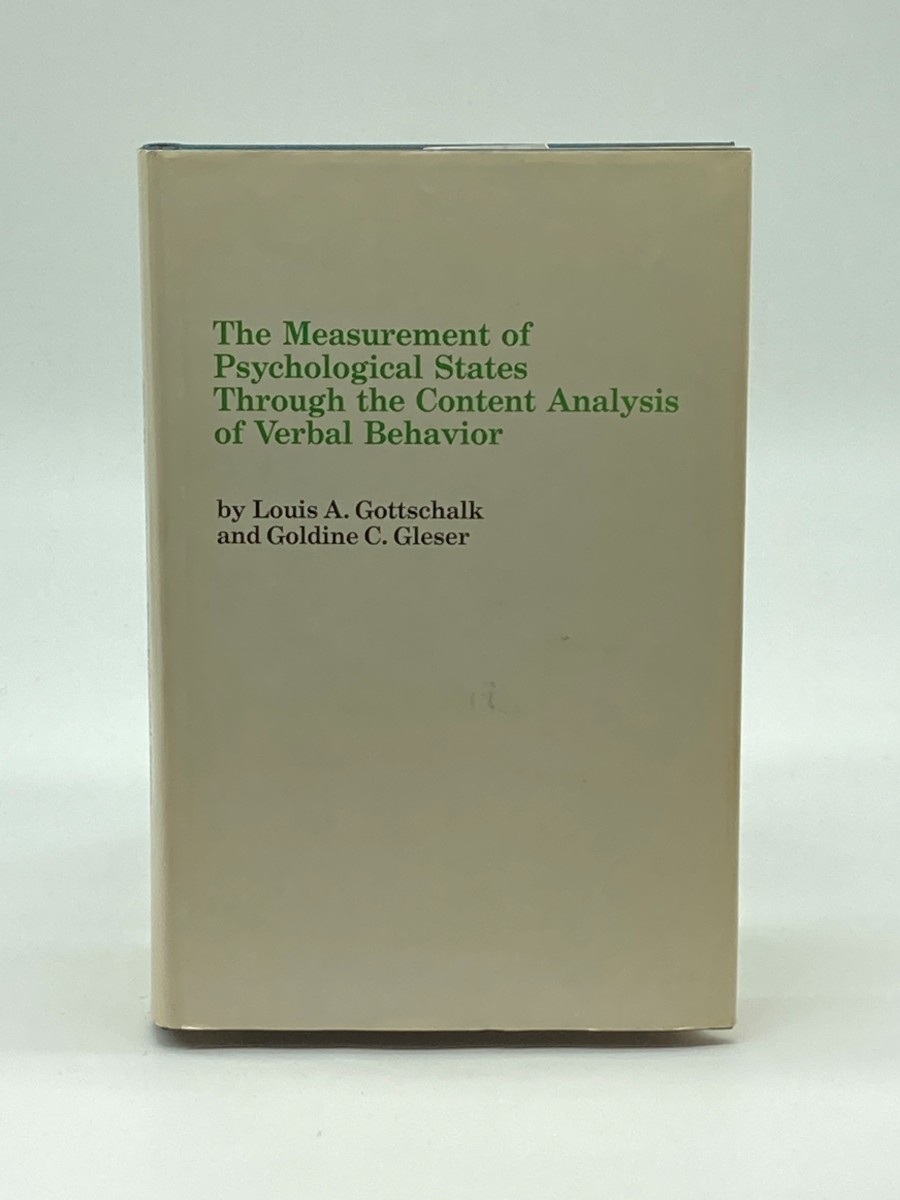 The Measurement of Psychological States through the Content Analysis of Verbal Behavior