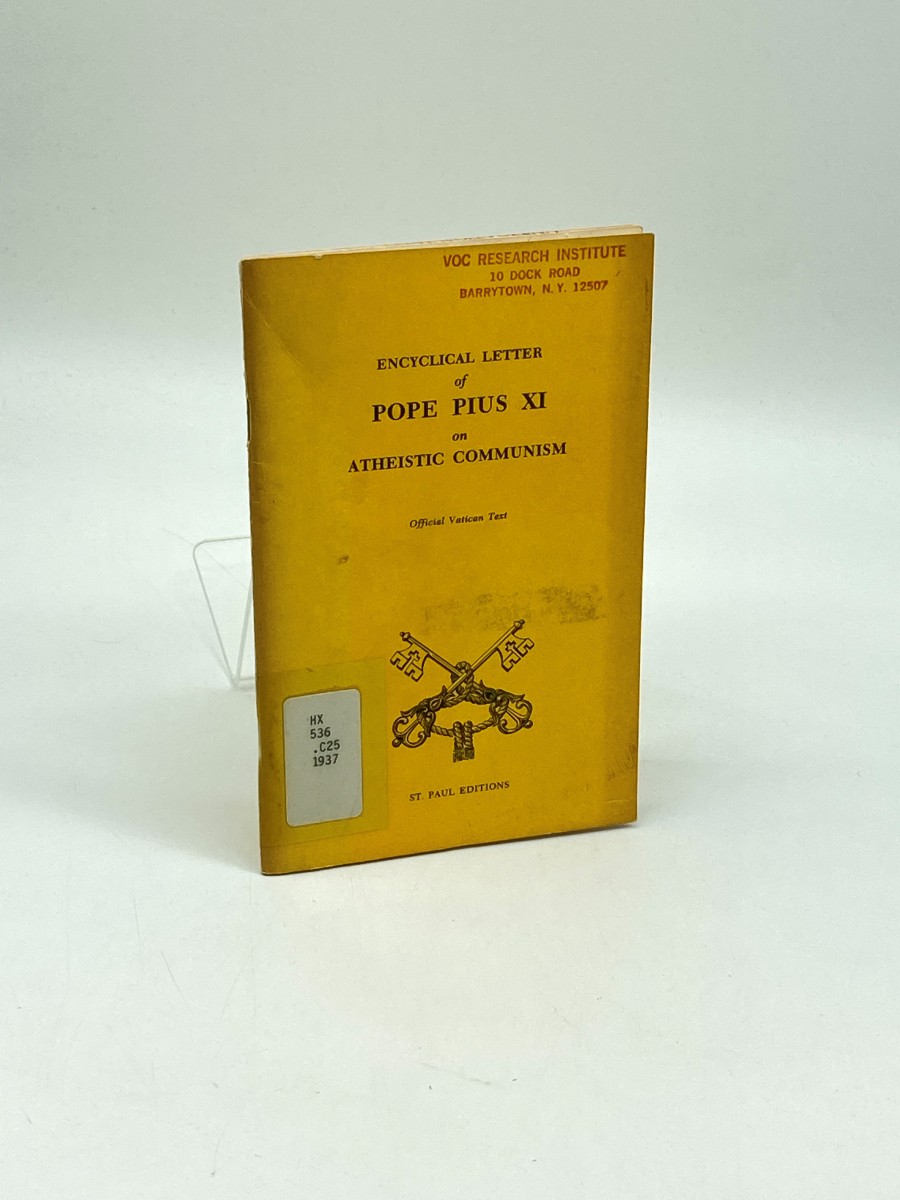 Encyclical Letter Of Pope Pius XI On Atheistic Communism (1937)