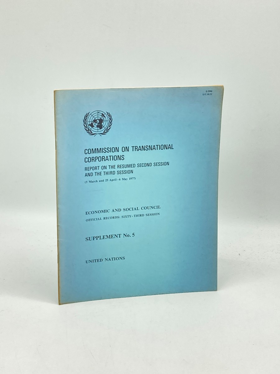 Commission on Transnational Corporations - Official Records: Sixty Third Session Report on the Resumed Second Session and the Third Session Supplement No. 5