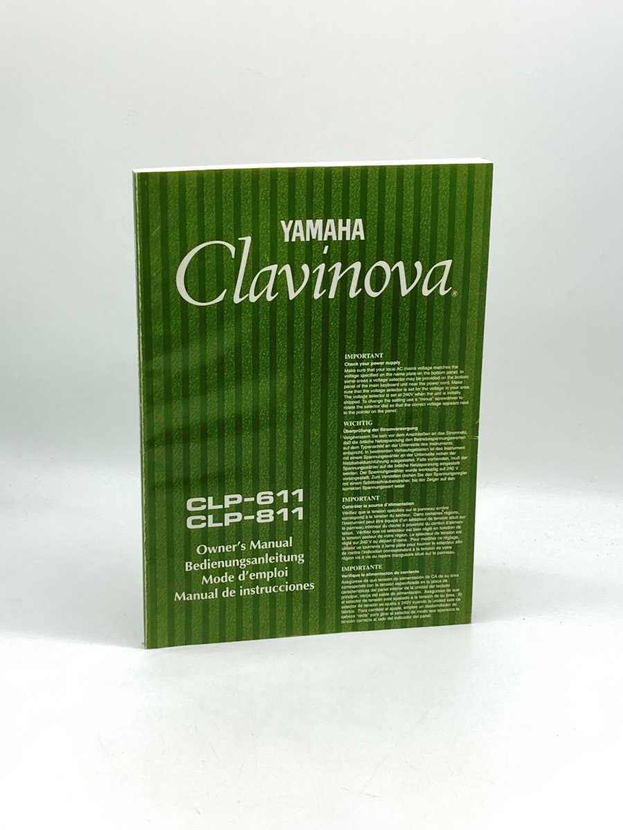 Yamaha Clavinova Owner's Manual CLP-611 CLP 811