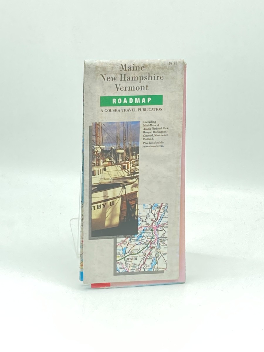 Maine, New Hampshire, Vermont, Roadmap Including Mini-Maps of Acadia National Park, Bangor, Burlington . Plus List of Public Recreational Areas