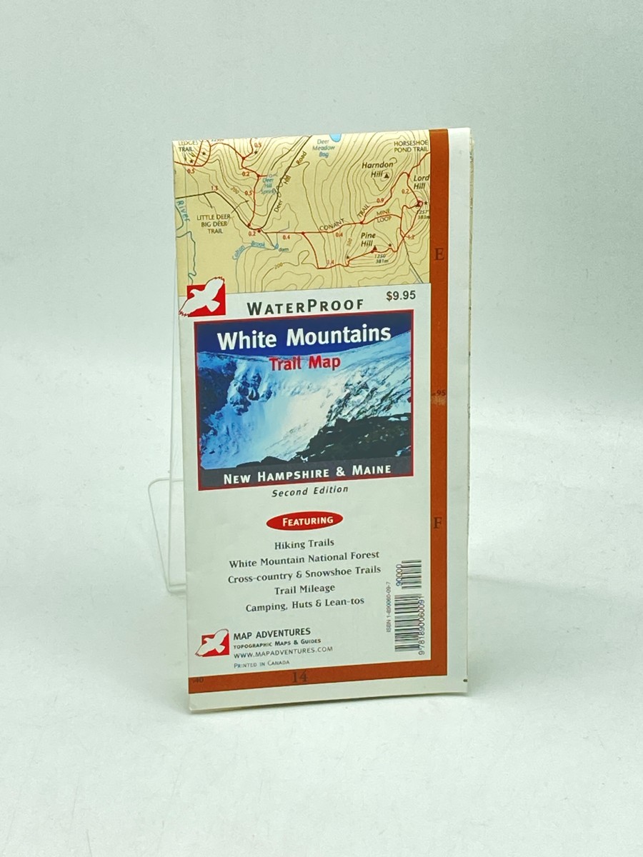 Water Proof White Mountains Trail Map New Hampshire & Maine