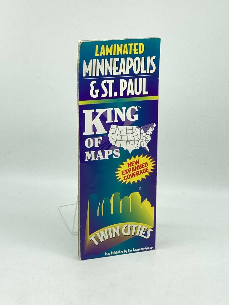 Laminated Minneapolis & St. Paul Map - Twin Cities King of Maps - New Expanded Coverage