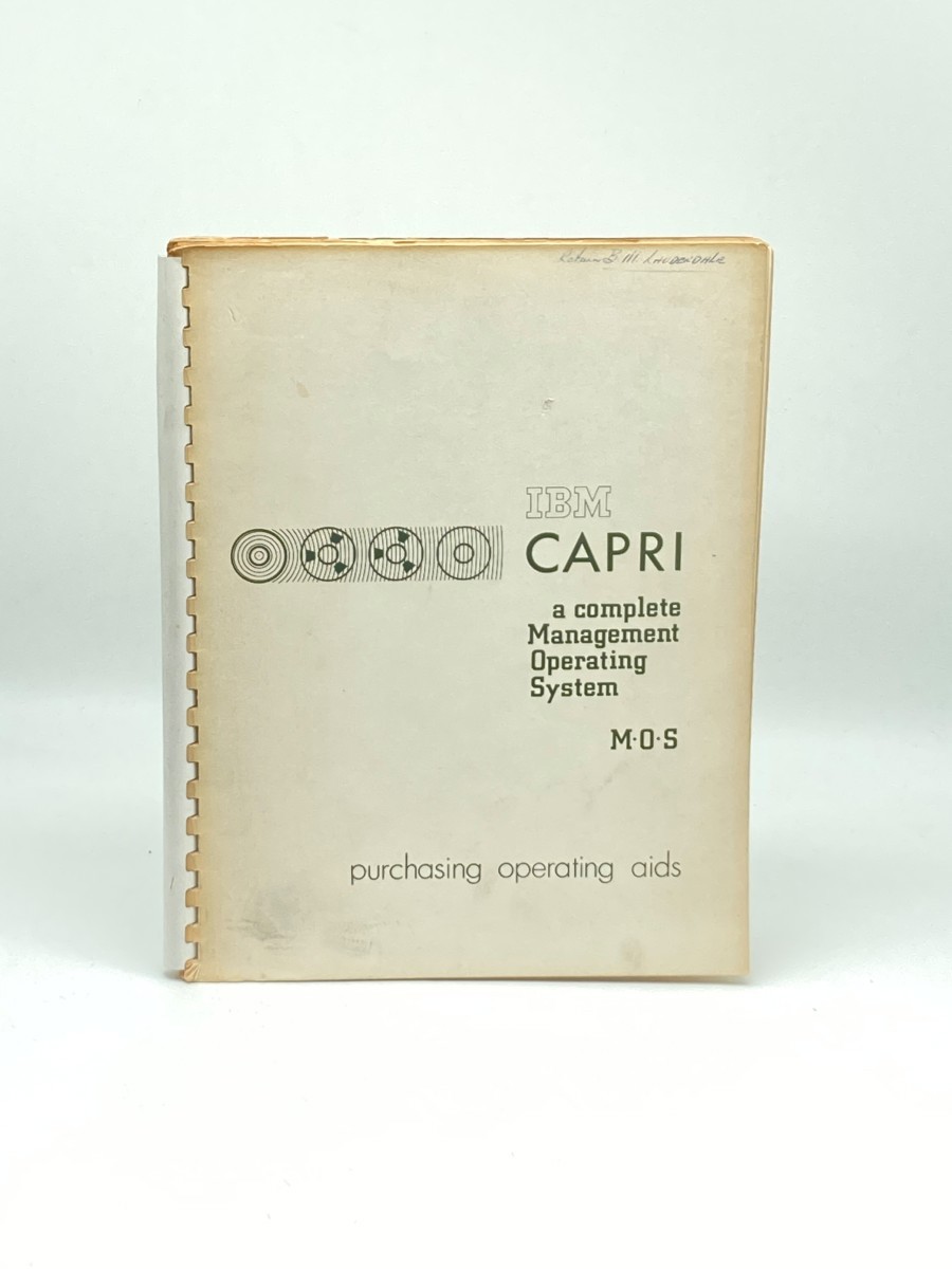 IBM CAPRI: a Complete Management Operating System (MOS) ; Purchasing Operating Aids