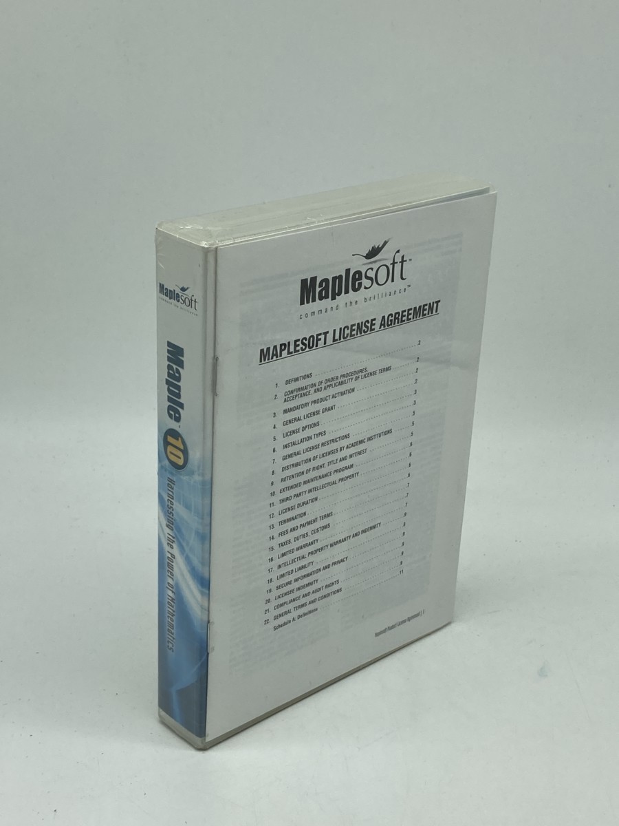 Maple 10; Harnessing the Power of Mathematics; Maplesoft - Program Installation Cds