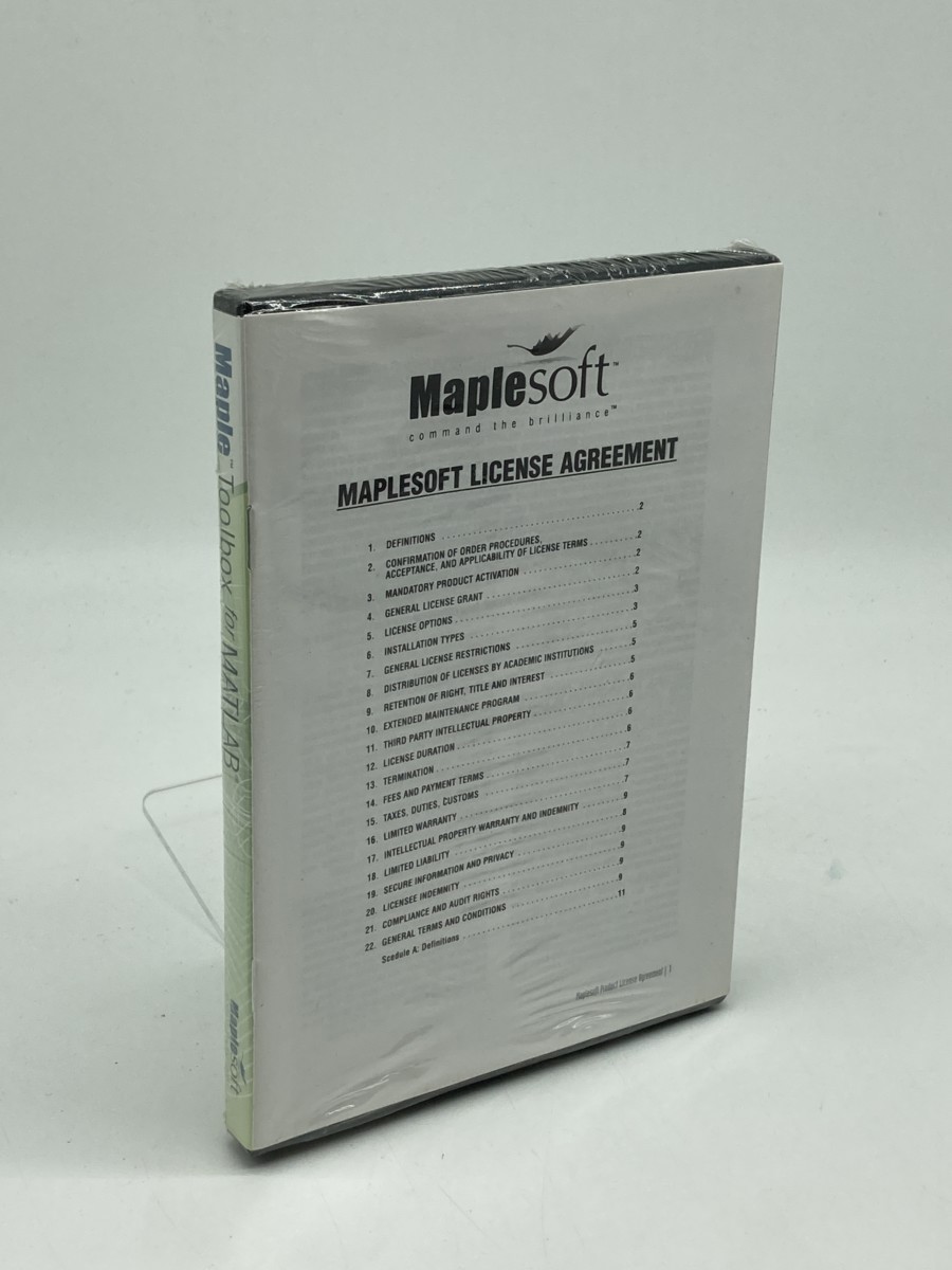 Maple Toolbox for Matlab; Program Installation Cds
