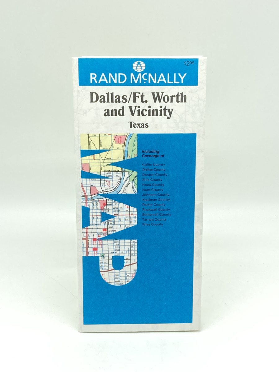 Dallas / Ft. Worth and Vicinity, Texas, Map; Including Coverage of Collin County, Dallas County, Denton County, Ellis County . Wise County