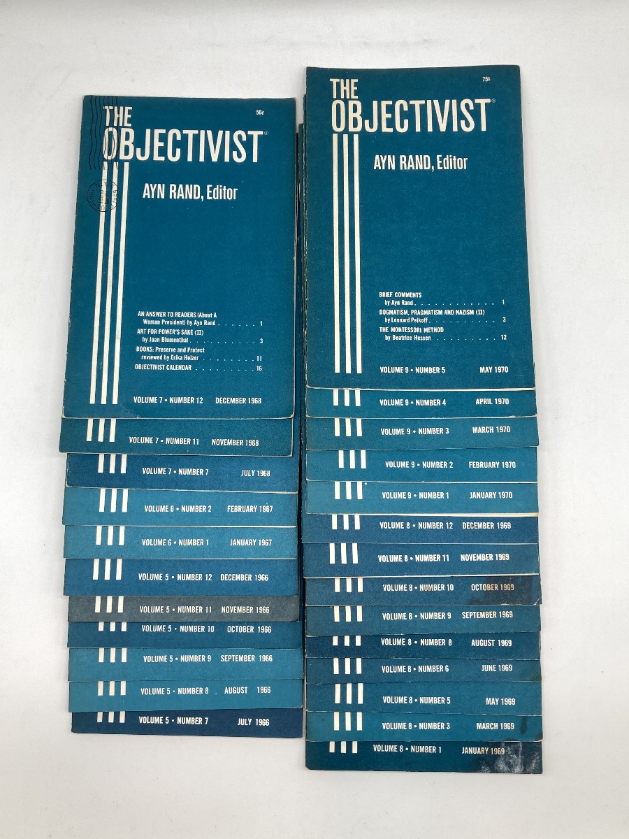 Ayn Rand; the OBJECTIVIST: 25 Original Issues 1966-1970; Complete 8-Part First Appearance of INTRODUCTION to OBJECTIVIST EPISTEMOLOGY