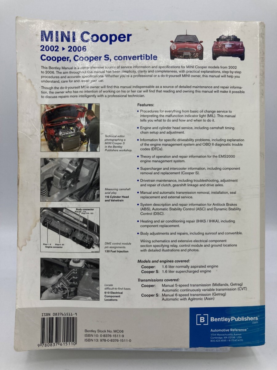 MINI Cooper サービスマニュアル 2002-2006 Mini Cooper Service Manual 2002, 2003, 2004, 2005, 2006