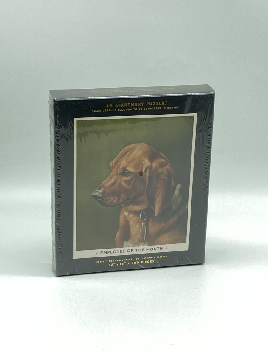 Brass Monkey Employee of the Month 300-Piece Apartment Jigsaw Puzzle, 12 X 15 Dog Puzzle with Vintage Design Sturdy Pieces with Minimal Puzzle Dust Ready to Gift