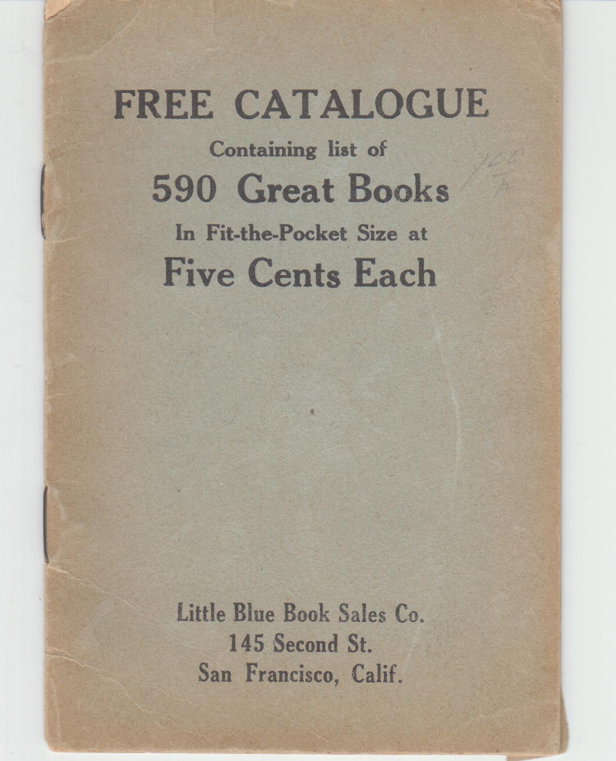Image for Free Catalogue Containing List of 590 Great Books in Fit-the-Pocket Size at Five Cents Each