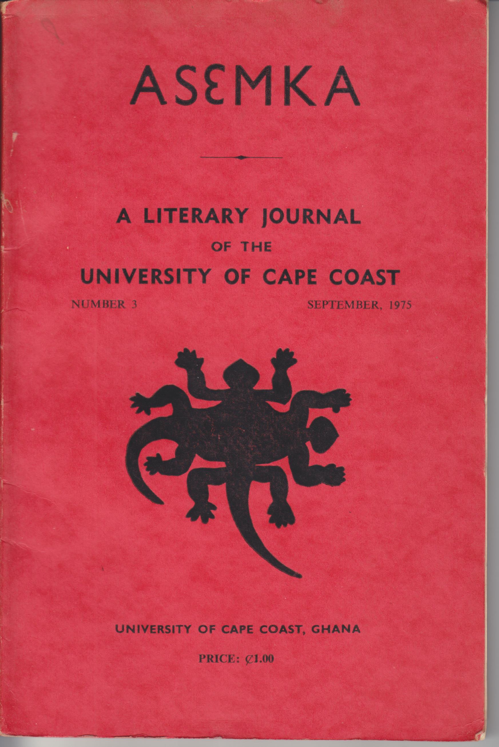 Image for Asemka. A Literary Journal of the University of Cape Coast No. 3 (September, 1975)