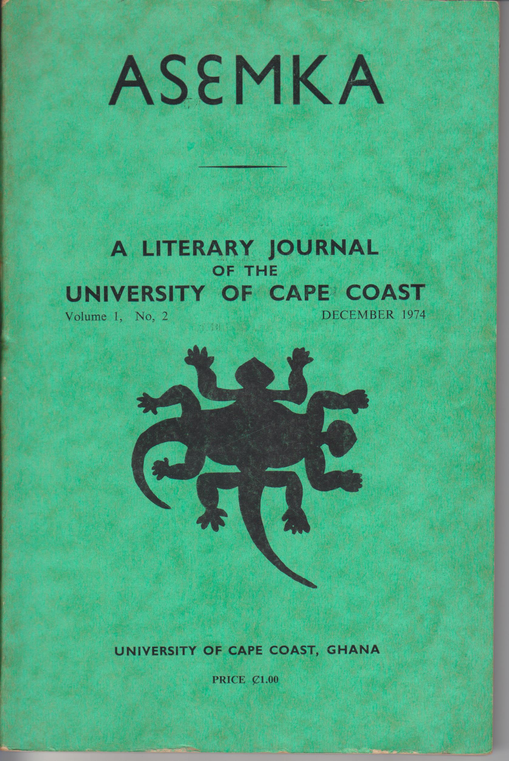 Image for Asemka. A Literary Journal of the University of Cape Coast, Volume 1, No. 2  ( December. 1974)