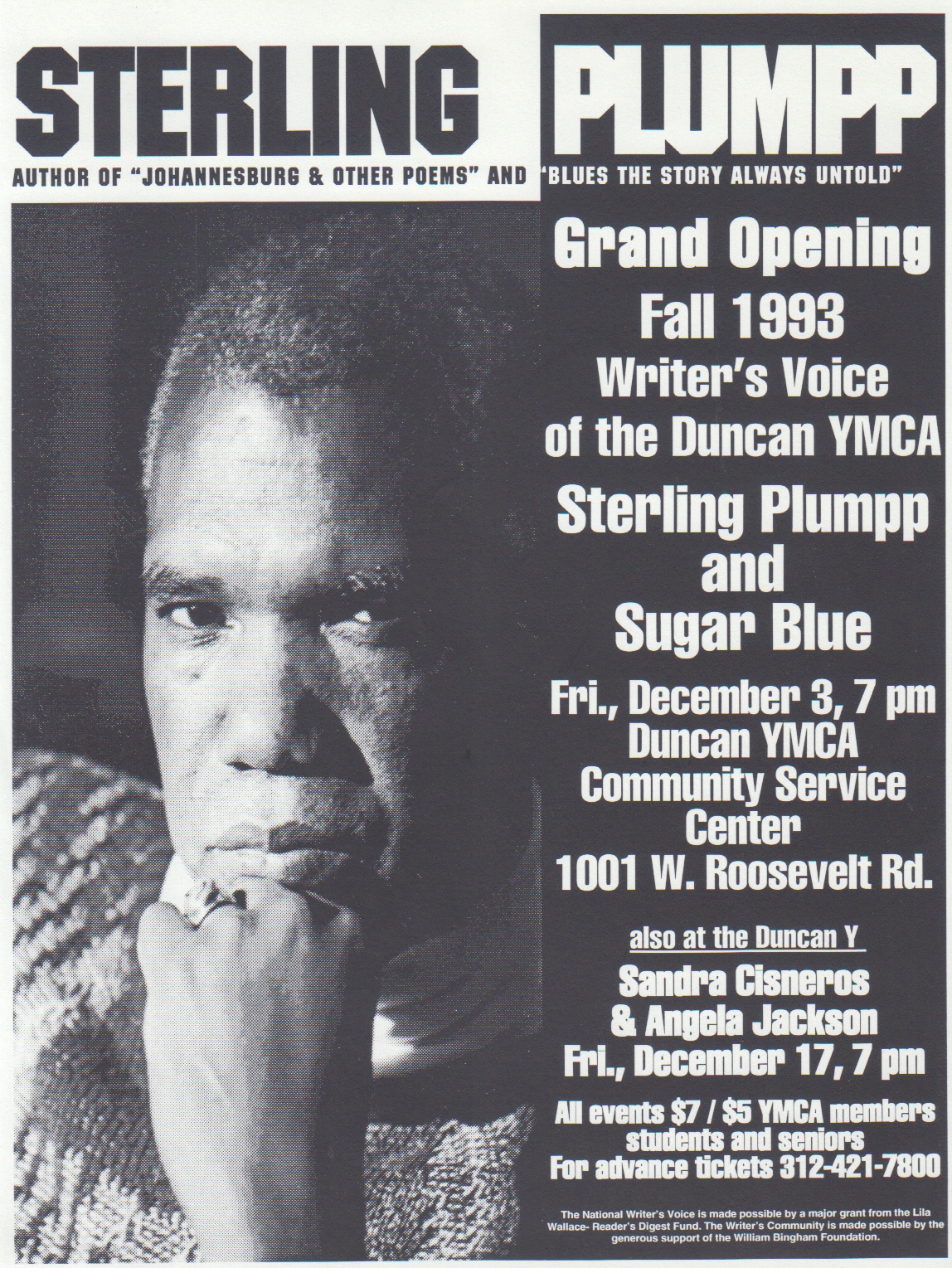 Image for Grand Opening Fall 1993 Writers' Voice of the Duncan YMCA (3 pieces, 8½ x 11")