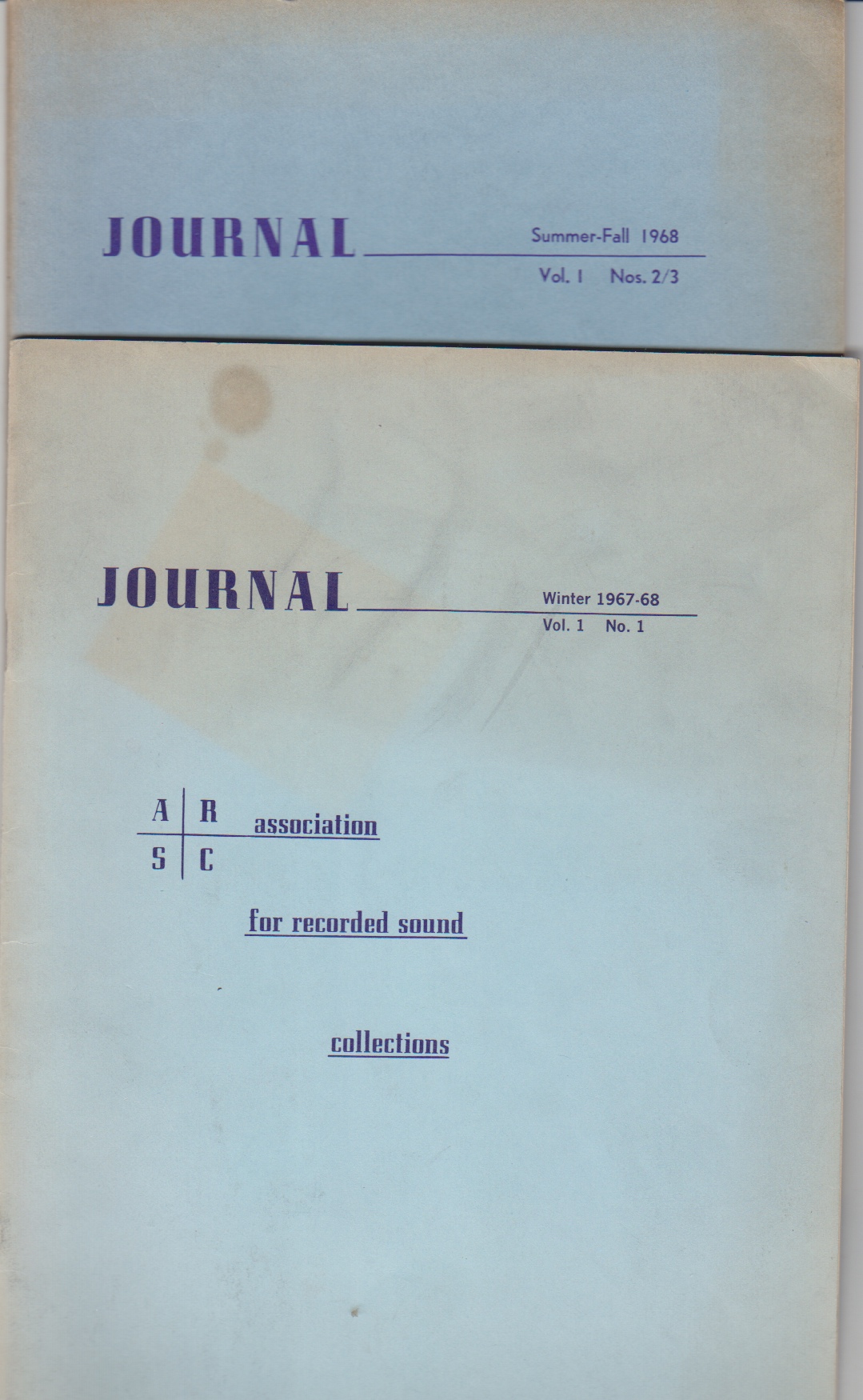 Image for ARSC Journal (Association for Recorded Sounded Collections) Volume I, Numbers 1 and 2/3