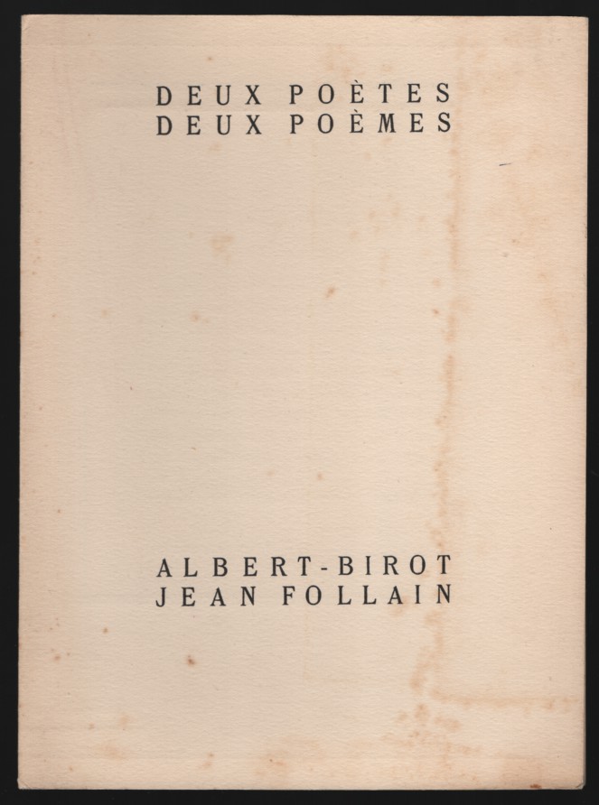Deux Poetes Deux Poemes