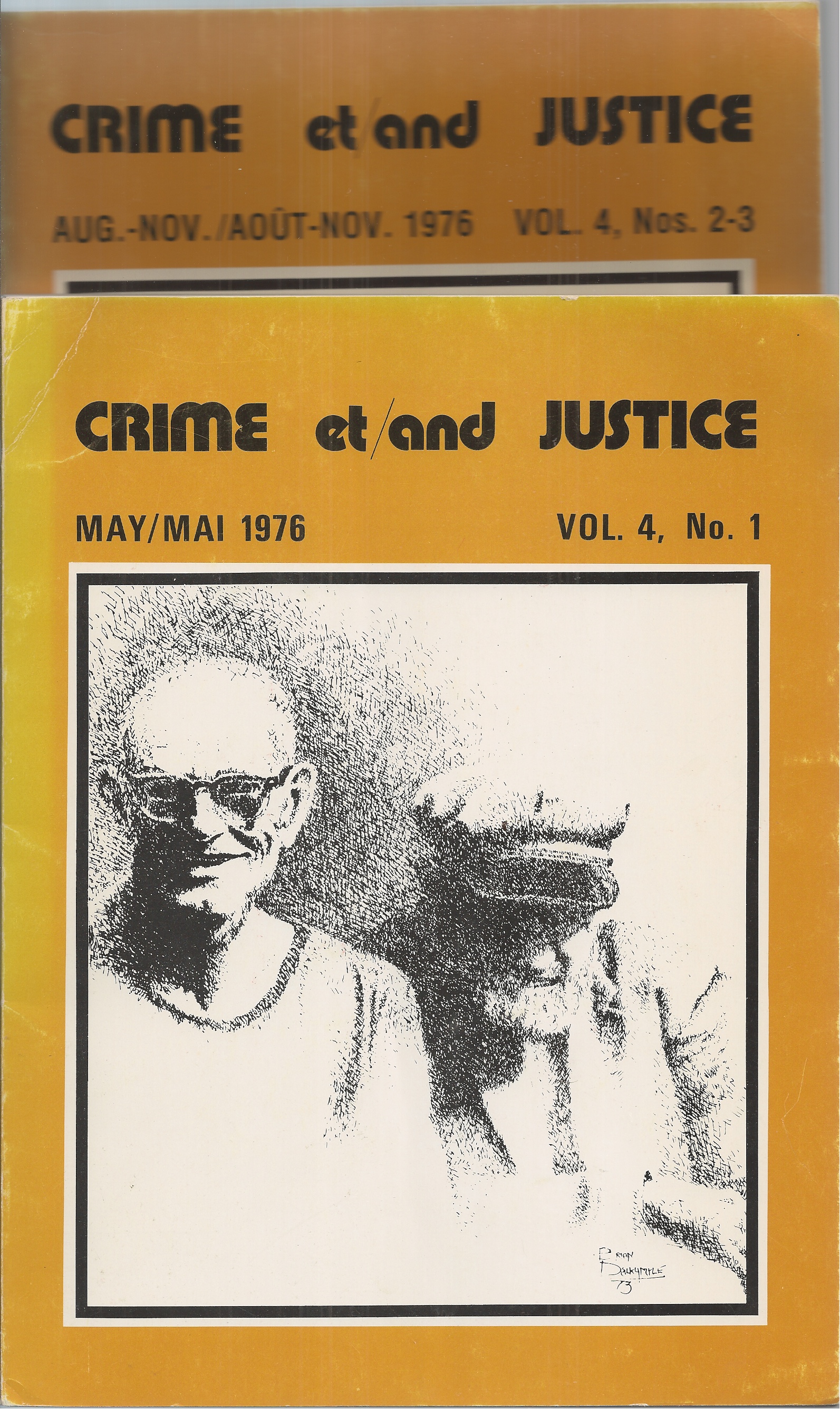 DANDURAND YVON - Crime Et/and Justice Vol 4, No 1, May. Mai, Vol. 4, Nos 2-3 Aug - Nov, Aout Nov