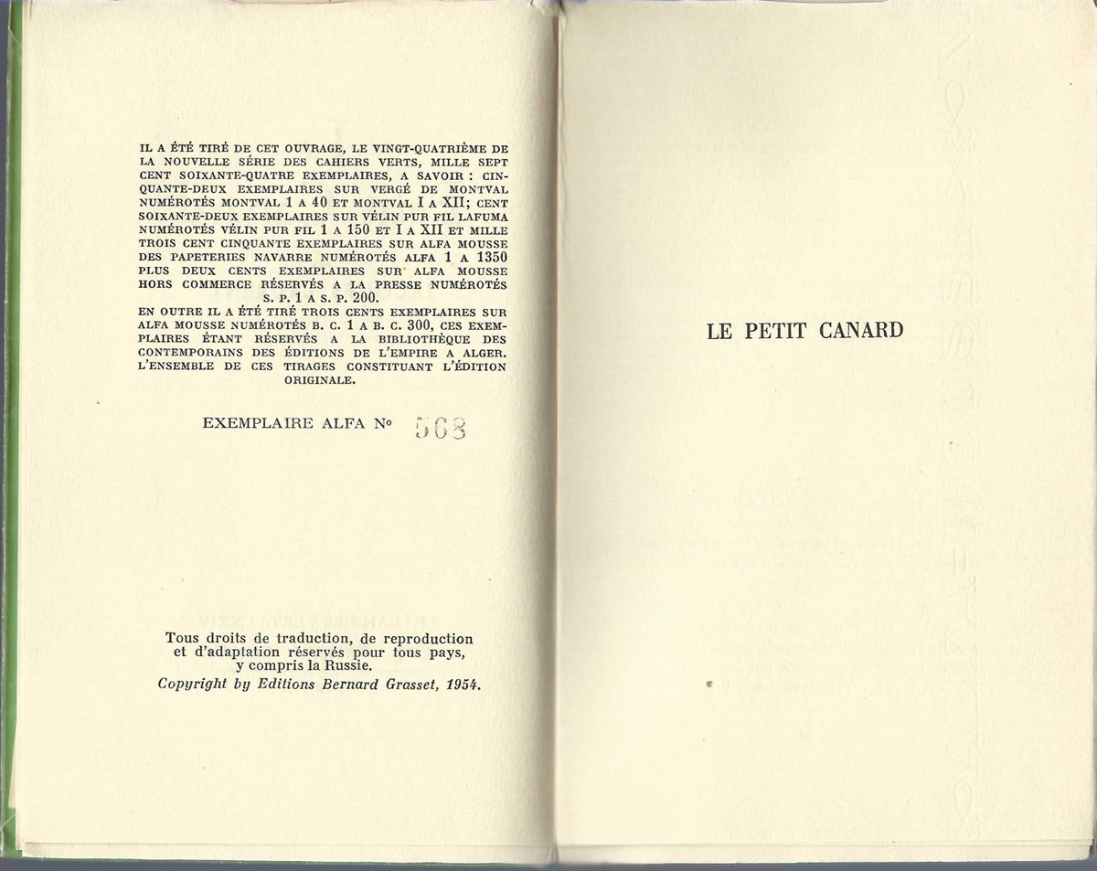 LAURENT JACQUES - Le Petit Canard