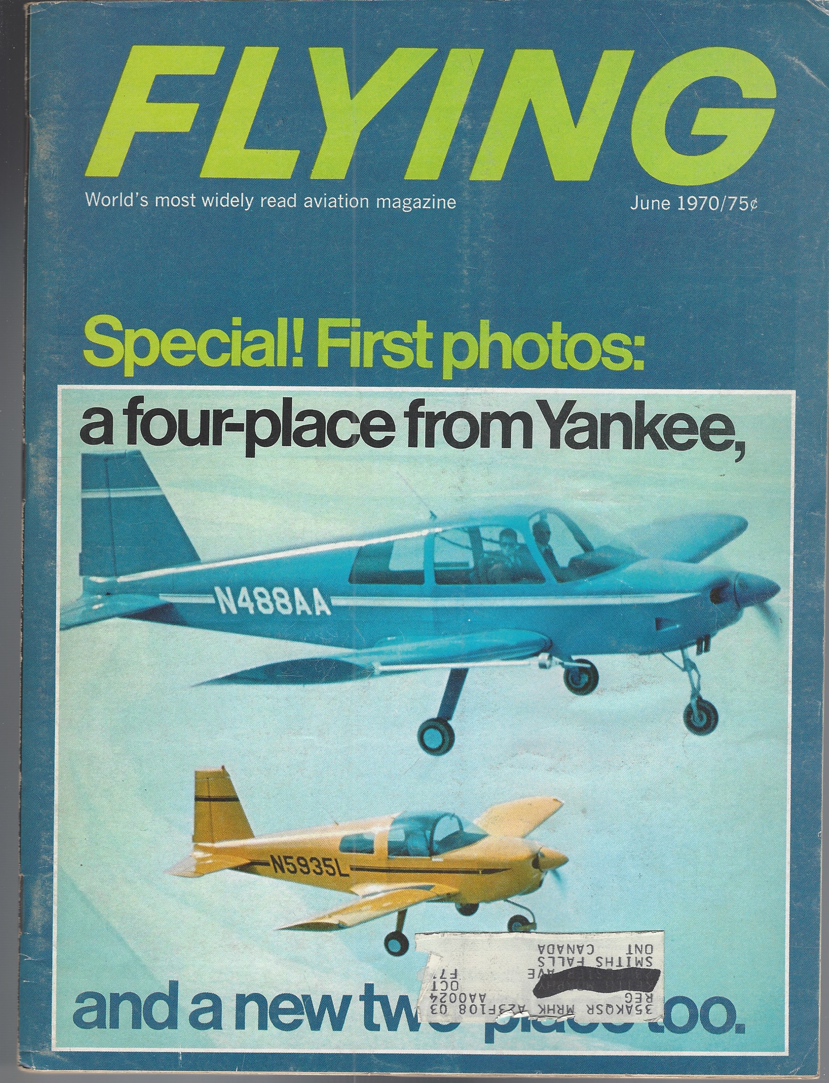 PARKE ROBERT B. - Flying Magazine. June1970, Volume 86, Number 6