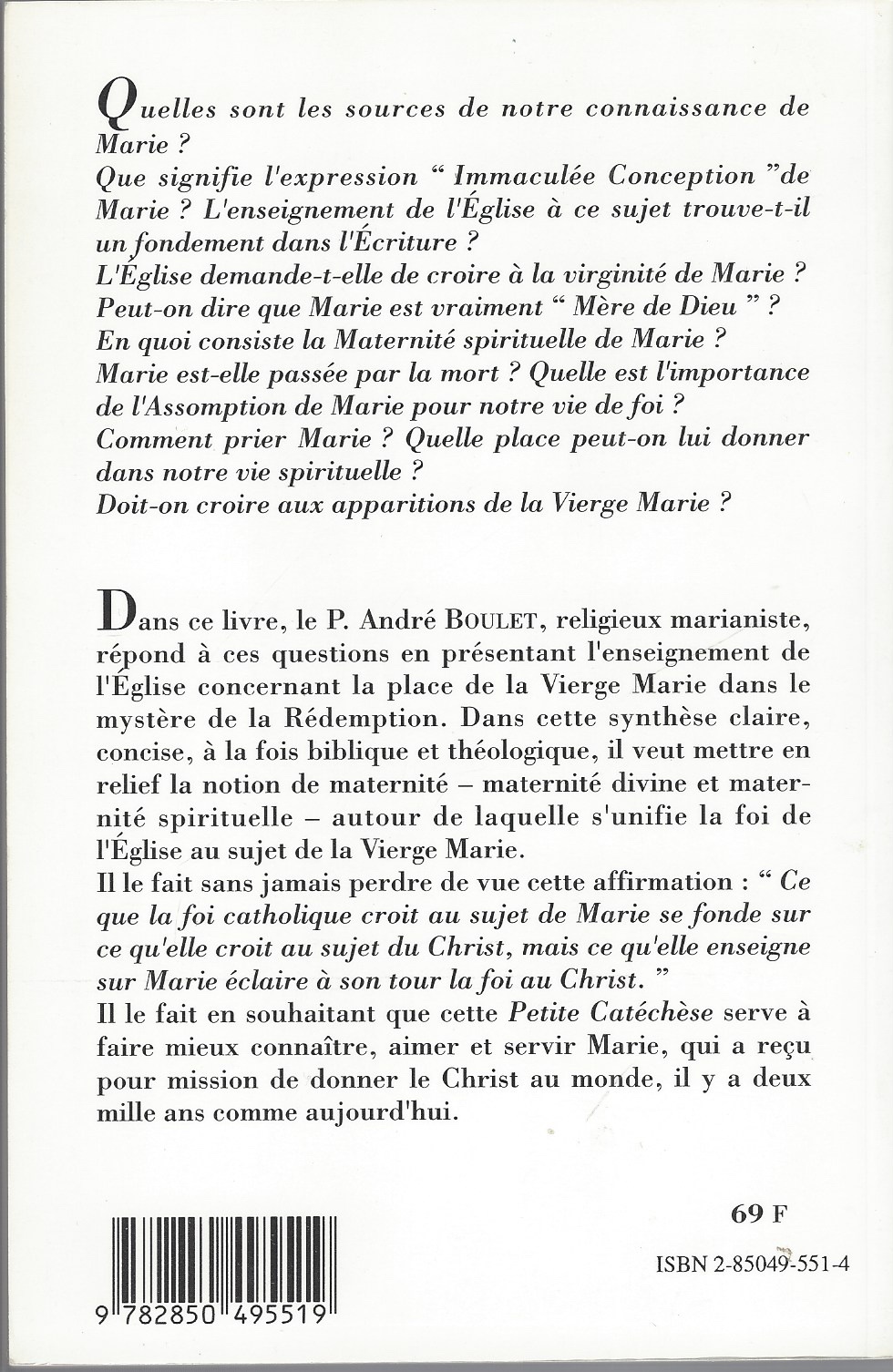 BOULET, ANDR - Petite Catechese Sur Marie, Mere Du Christ Et Mere Des Hommes