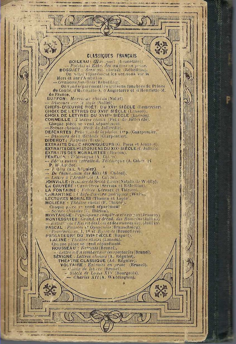 BOILEAU - Oeuvres Poetiques Precedees D'Une Notice Biographique Et Litteraire Et Accompagnees de Notes par F. Brunetiere