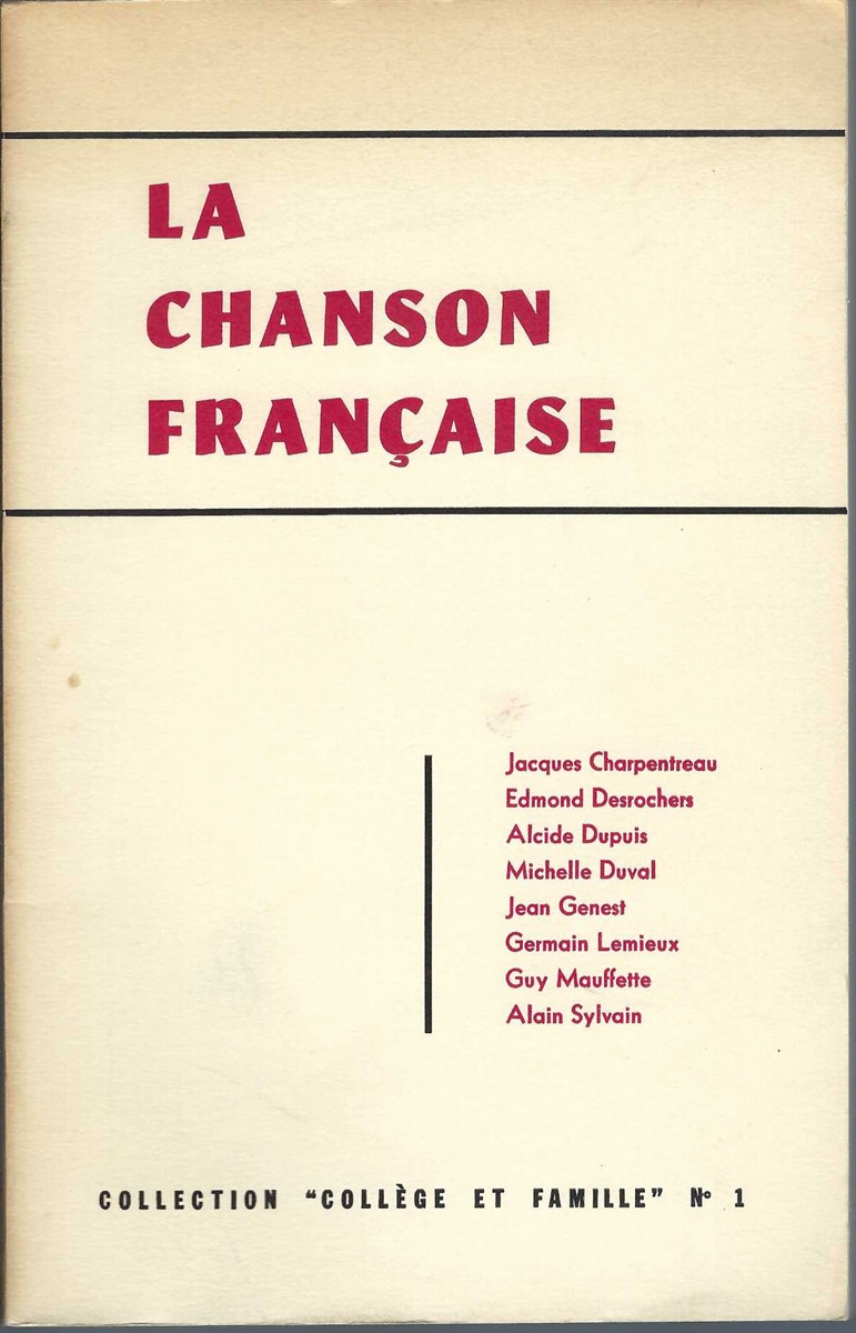 CHARPENTREAU JACQUES - La Chanson Franaise