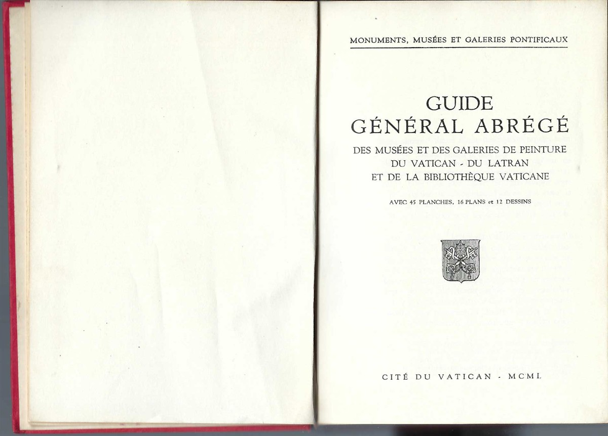 COLLECTIF - Guide Gnral Abrg Des Muses Et Des Galeries de Peinture Du Vatican, Du Latran Et de la Bibliothque Vaticane.