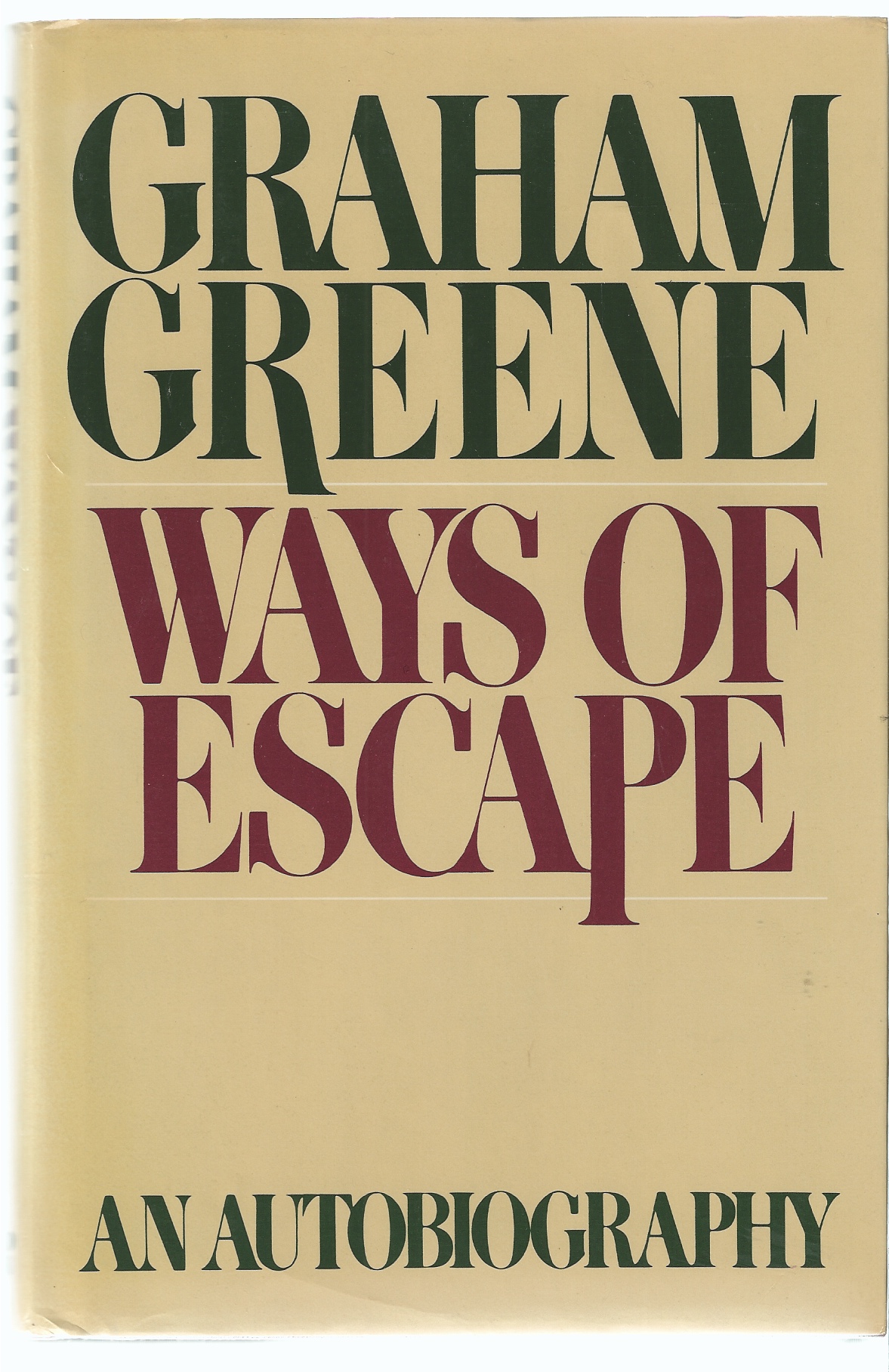 GREENE, GRAHAM - Ways of Escape an Autobiography