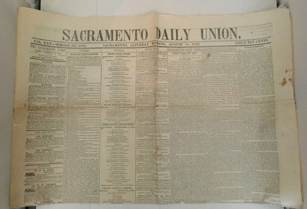 SACRAMENTO DAILY UNION - Sacramento Daily Union (Vol. XXV - Saturday, August 15, 1863)