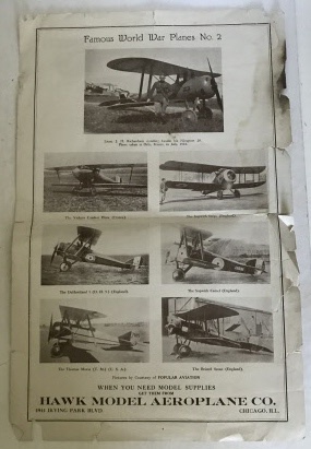 [EPHEMERA], [AVIATION], [AEROPLANES], [ADVERTISING] - Broadside Advertisement for the Hawk Model Aeroplane Company