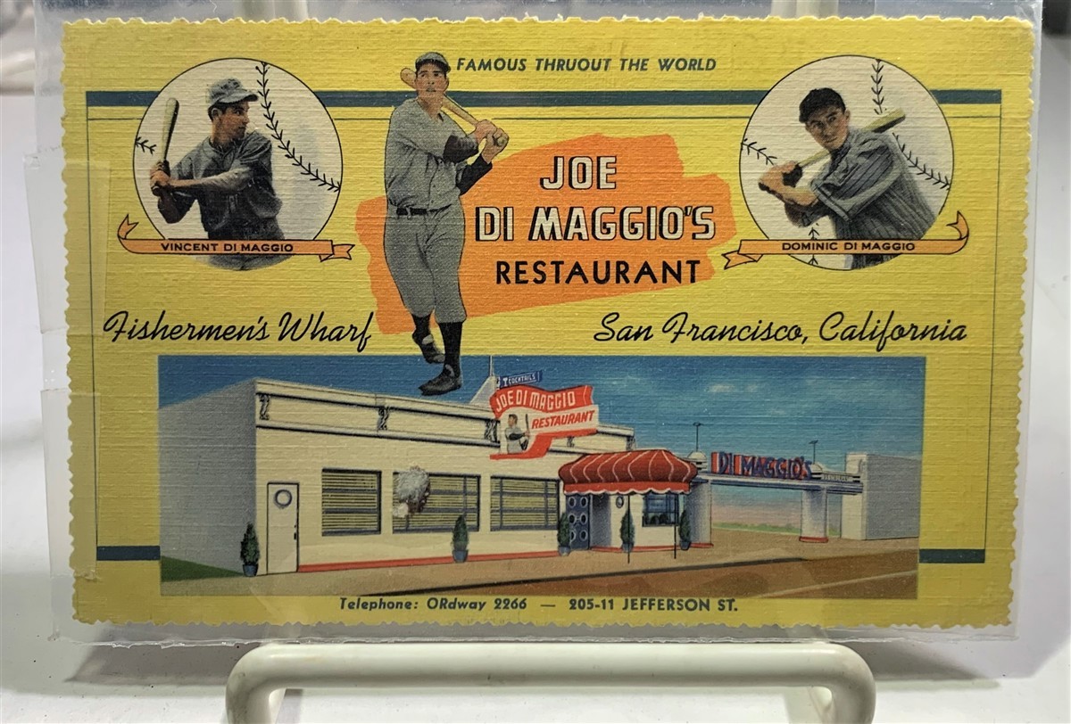 Image for 1940 Postcard Featuring Joe Di Maggio, Vincent Di Maggio, And, Domnic De Maggio And Also Their Father's Fisherman's Wharf Restaurant.
