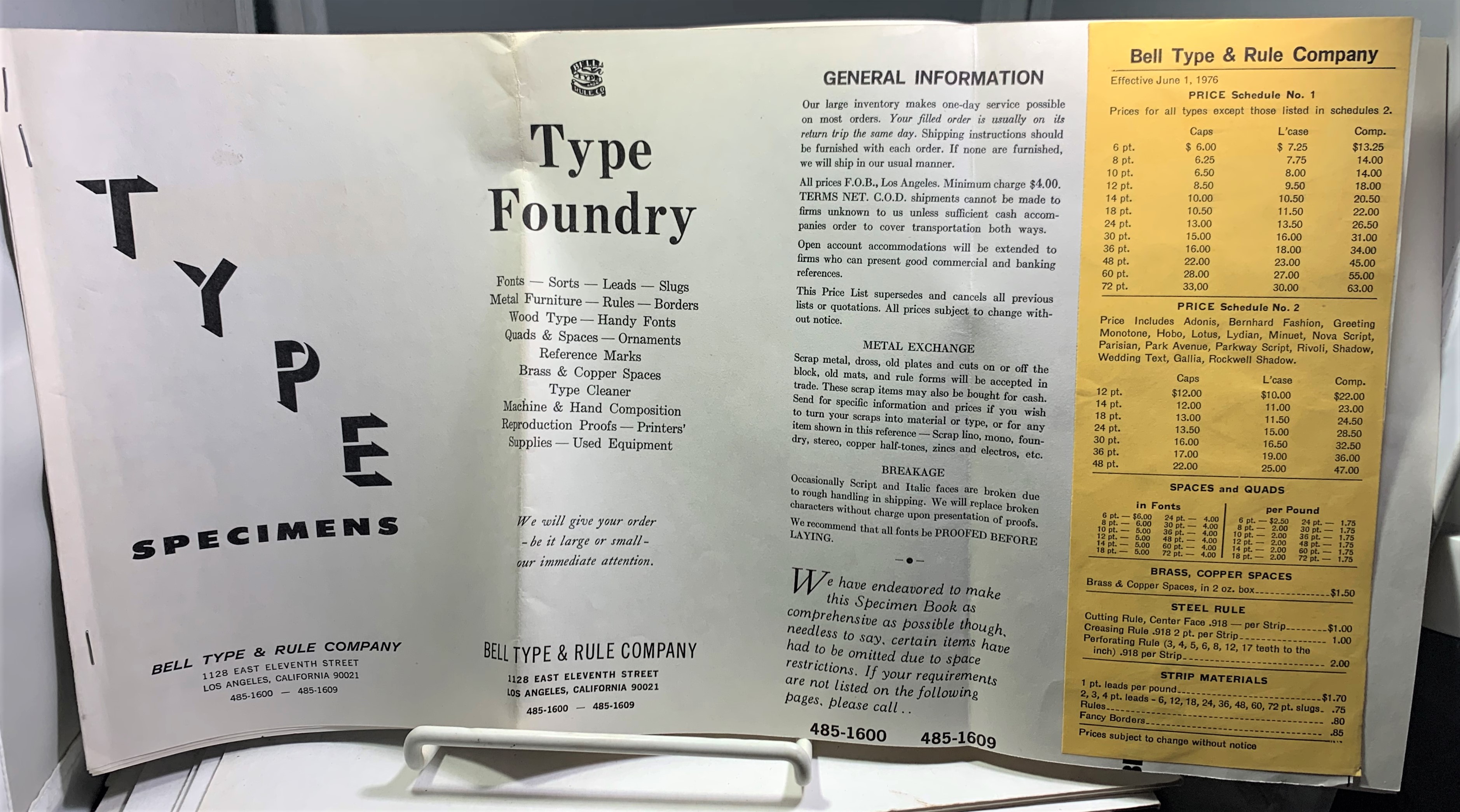 Image for Bell Type & Rule Company: Type Specimens Sheets