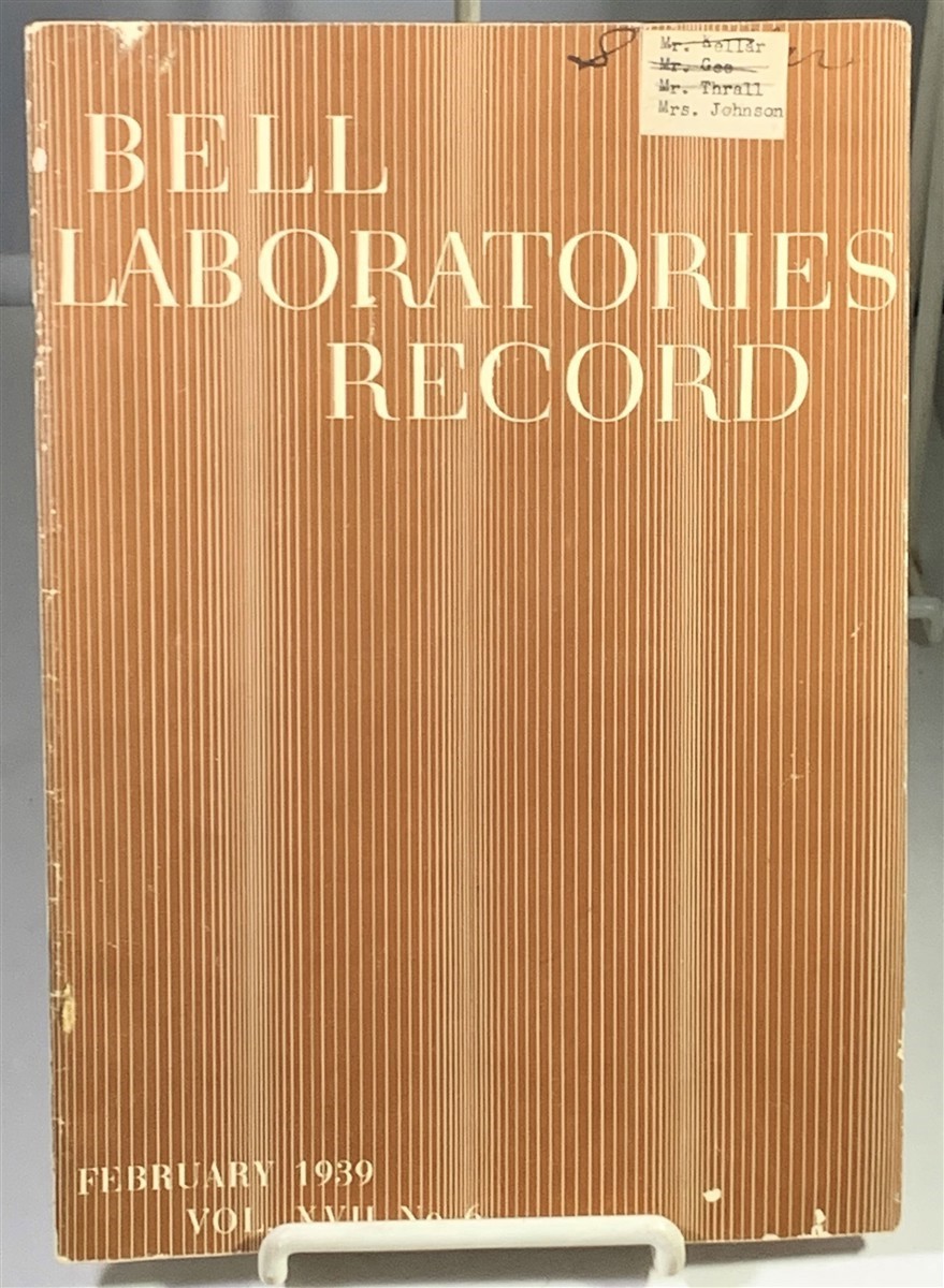 Image for Bell Laboratories Record  (February 1939, Vol. XVII, No. 6)