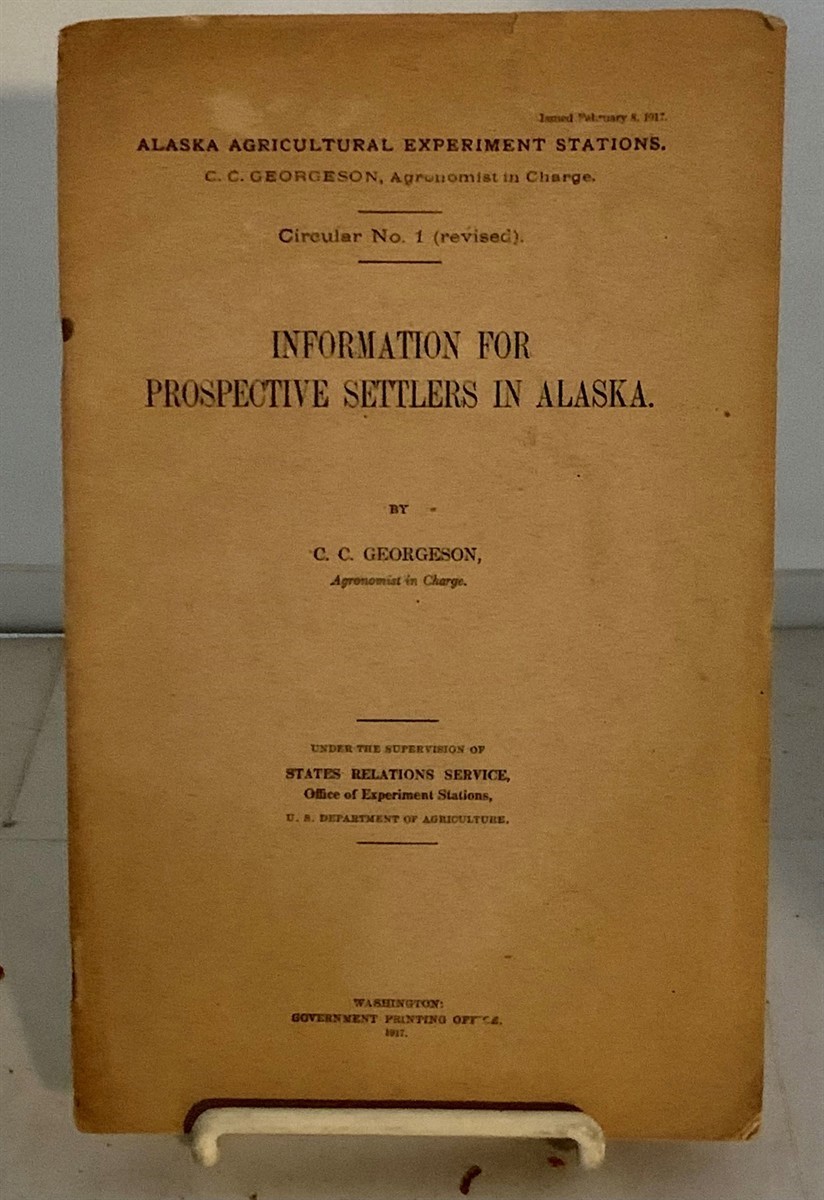 Image for Information for Prosective Settlers in Alaska Circular No. 1 (Revised)