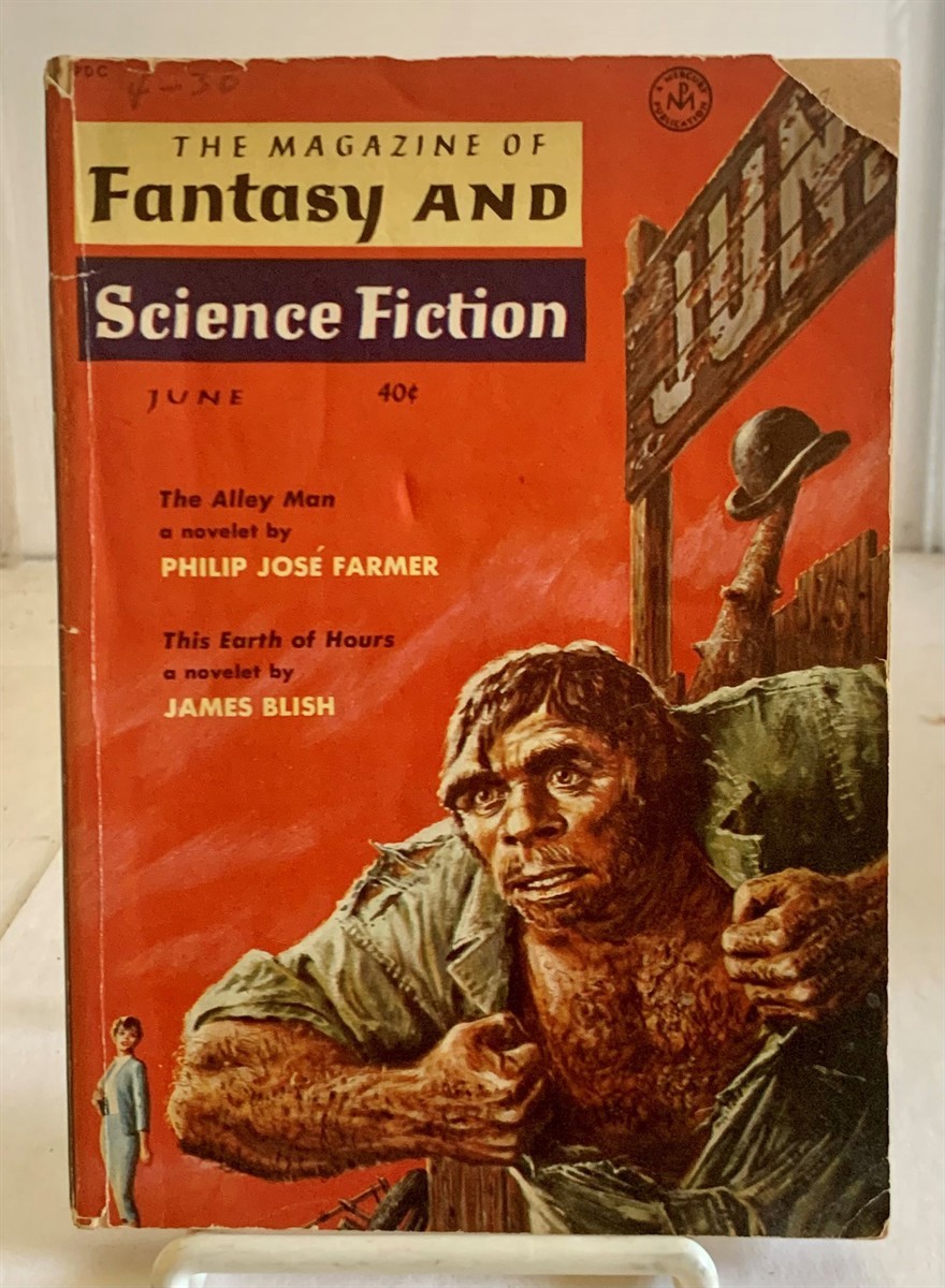 FERMAN, JOSEPH W. (EDITOR) - The Alley Man By Philip Jose Farmer, and, the Iowan's Curse By Charles G. Finney, Found in the Magazine of Fantasy and Science Fiction (June 1959; Vol. 16, No. 6)