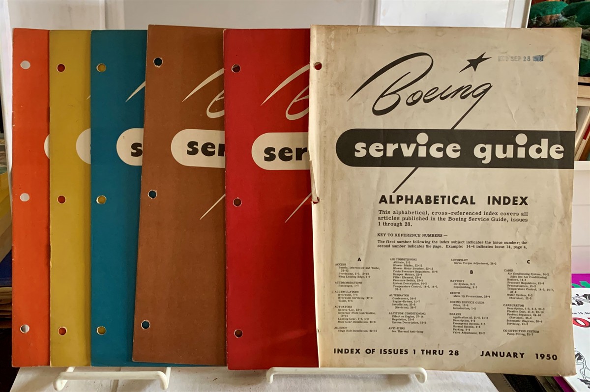 BOEING AIRPLANE COMPANY - Boeing Service Guide (for the Stratocruiser) Issue No. 3, December 1947 - Issue No. 7 - April 1948; Alphabetical Index