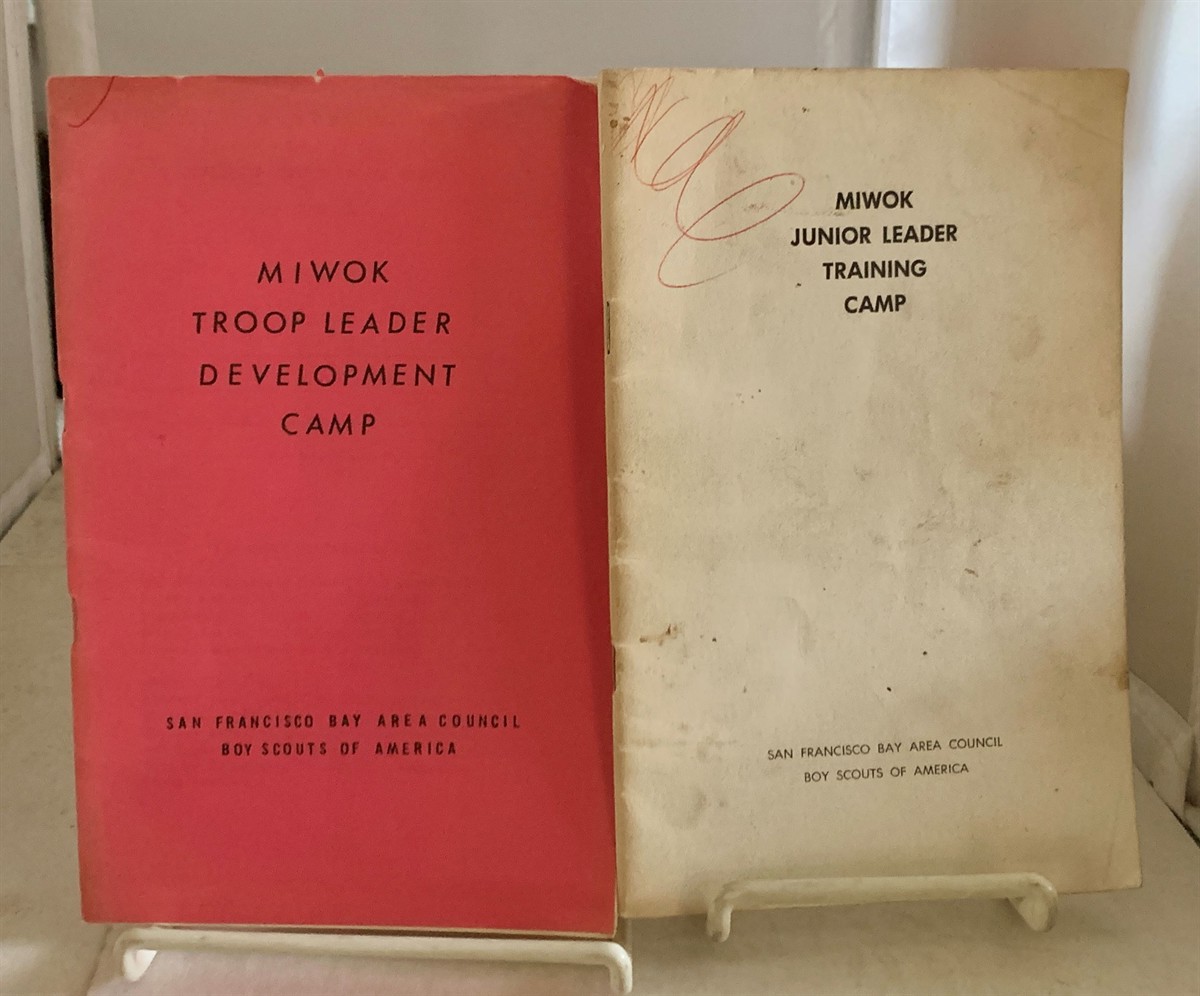 MIWOK COUNCIL, BOY SCOUTS OF AMERICA - Miwok Junior Leader Training Camp, and, Miwok Troop Leader Development Camp (Two Booklets)