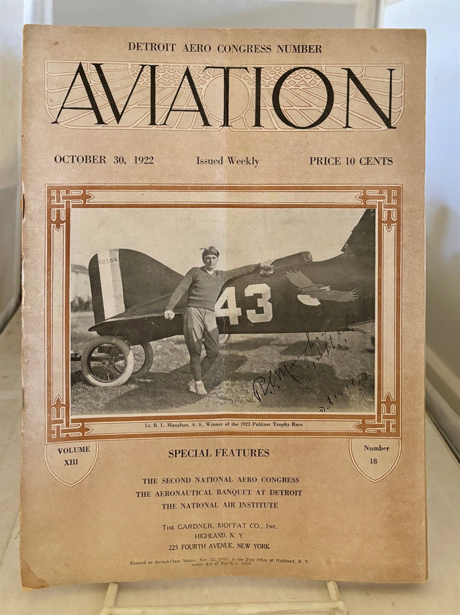 D'ORCY, LADISLAS (EDITOR) - Aviation October 30, 1922; Vol. XIII, No. 18