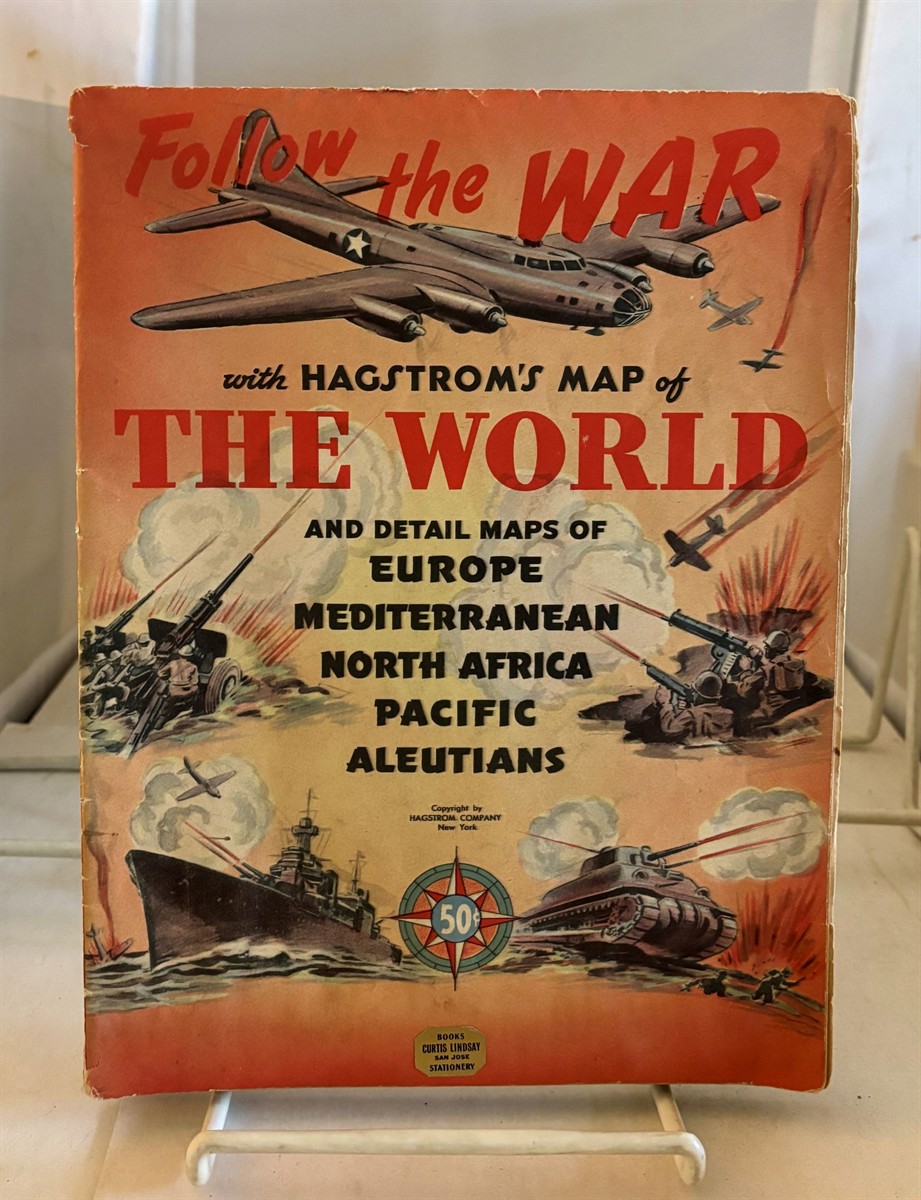 Follow the War with Hagstrom's Map of the World And Detail Maps of Europe, Mediterranean, North Africa, Pacific, Aleutians