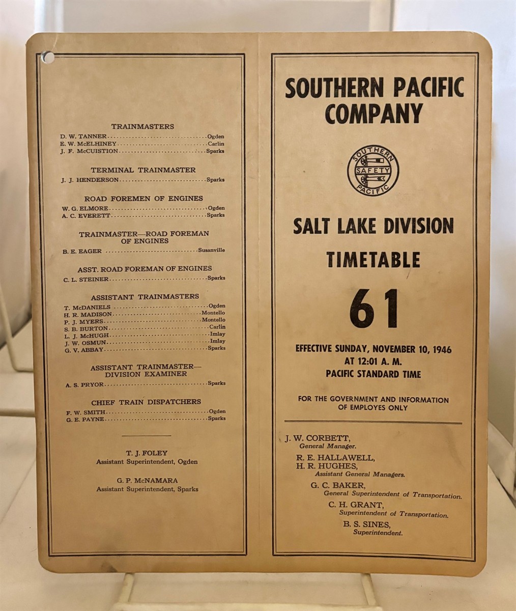 Salt Lake Division Timetable 61