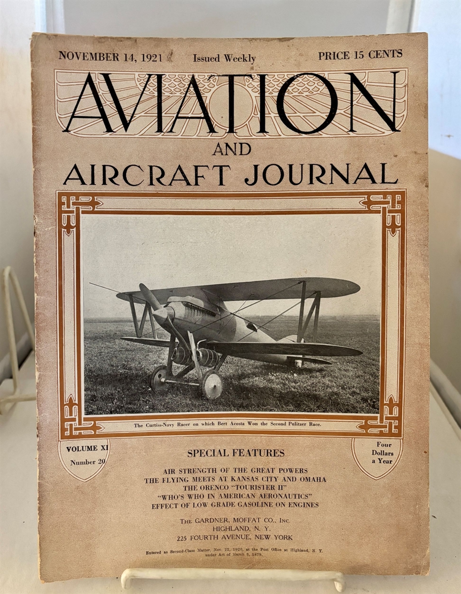 Image for Aviation And Aircraft Journal November 14, 1921; Vol. XI, No. 20 Aviation And Aircraft Journal November 14, 1921; Vol. XI, No. 20