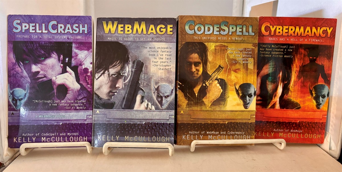 4 Books of the Webmage Series : Codespell, Spellcrash, Cybermancy, and Webmage