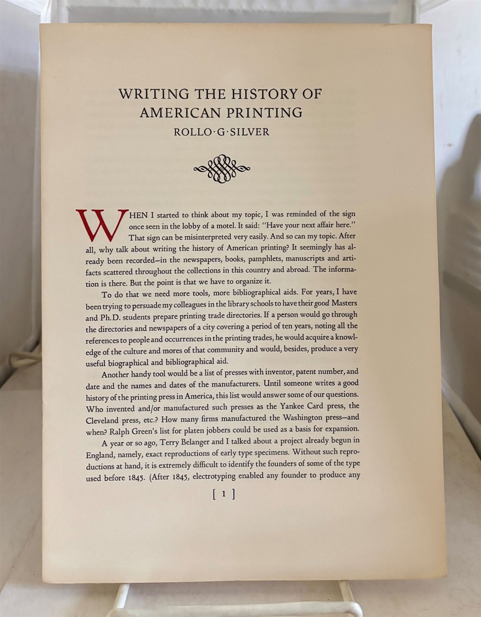 Writing the History of American Printing