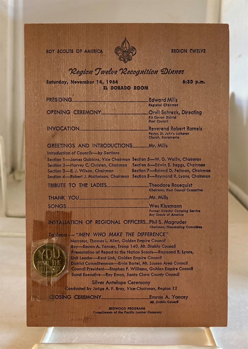 Image for Region Twelve Recognition Dinner Saturday, November, 14, 1964 Region Twelve Recognition Dinner Saturday, November, 14, 1964